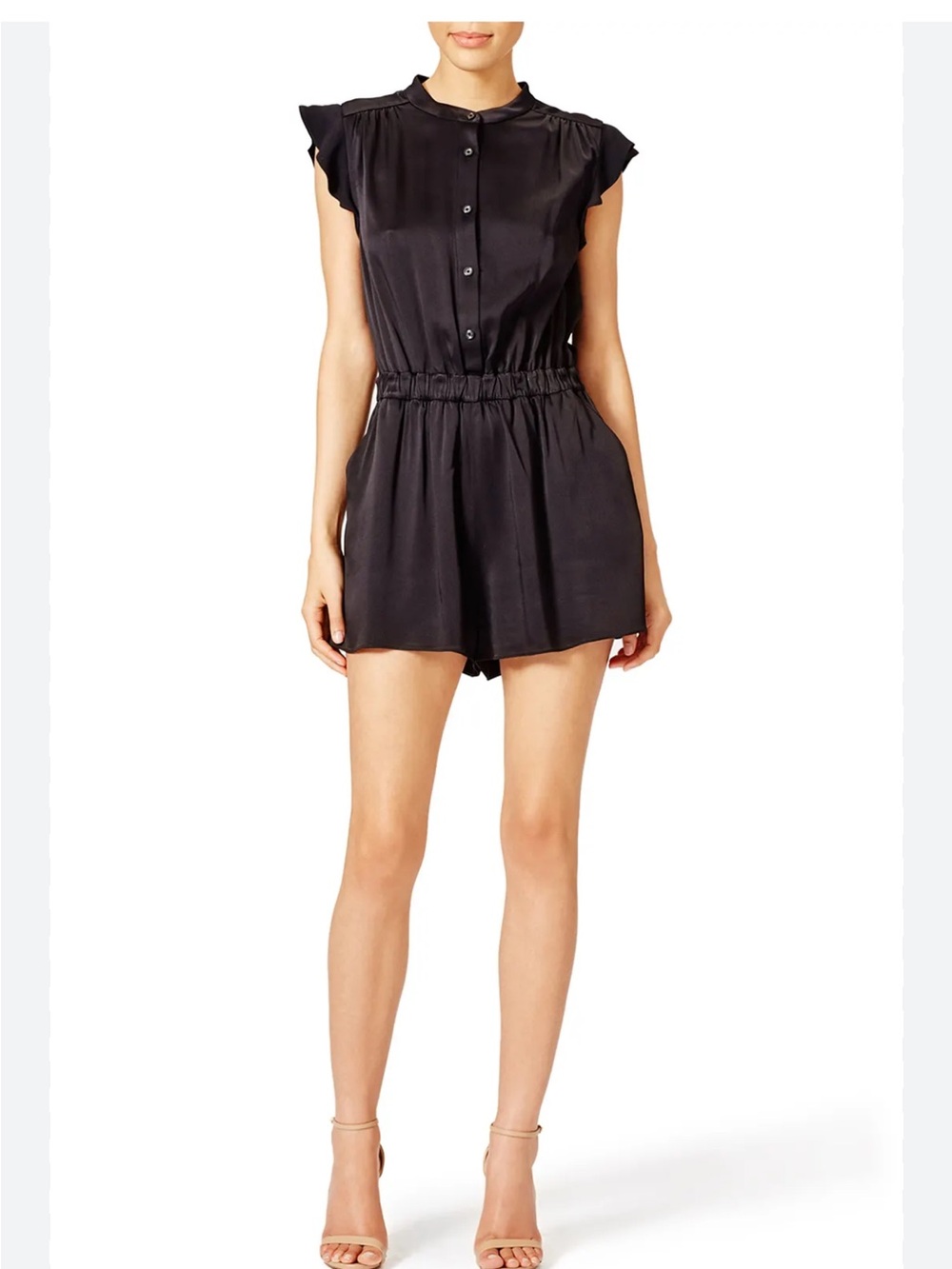 Kate Spade shorts romper crepe flutter sleeves, elastic waist like new Size 2